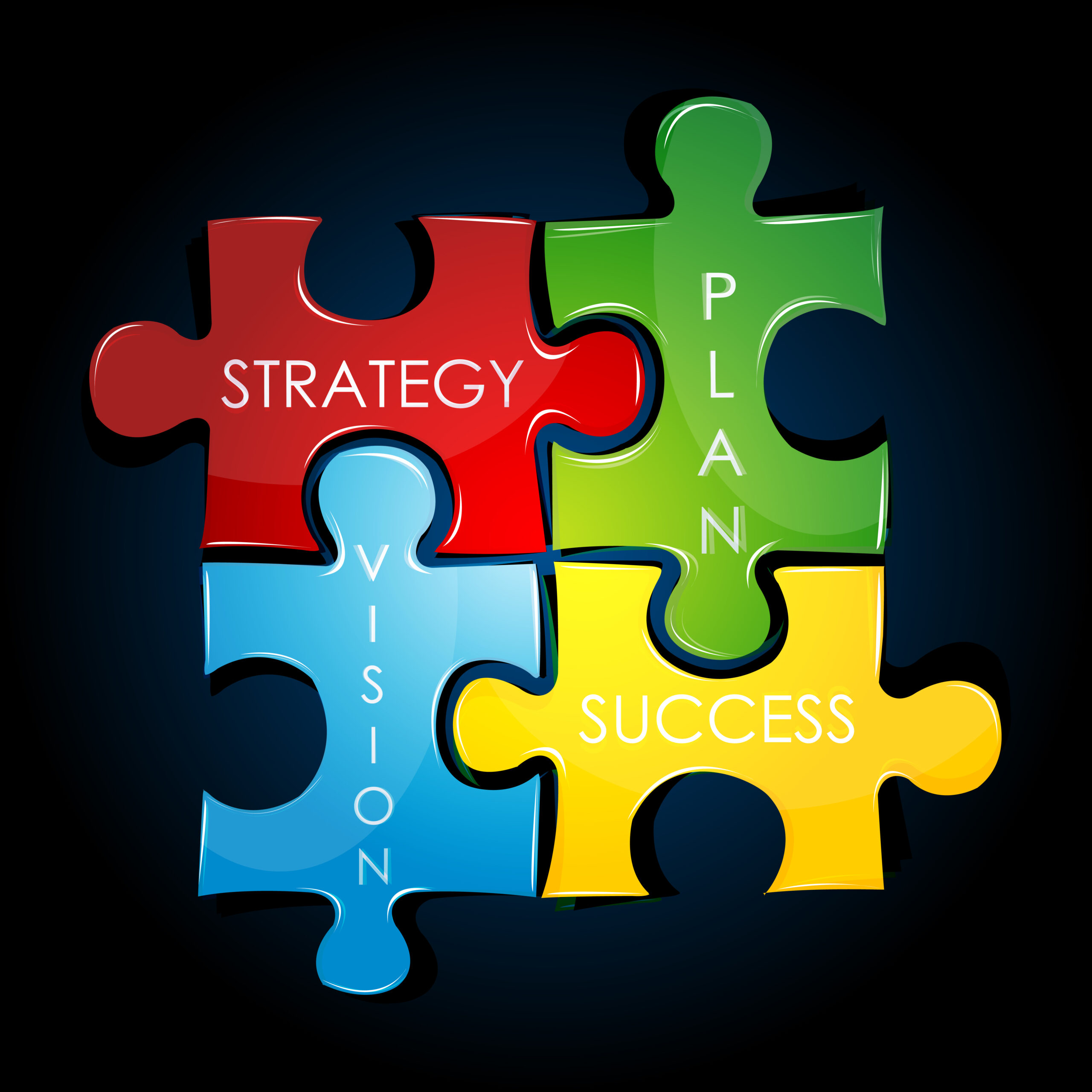 PathForward™ Ecosystem image of puzzle pieces coming together. Strategy, plan, vision and success
