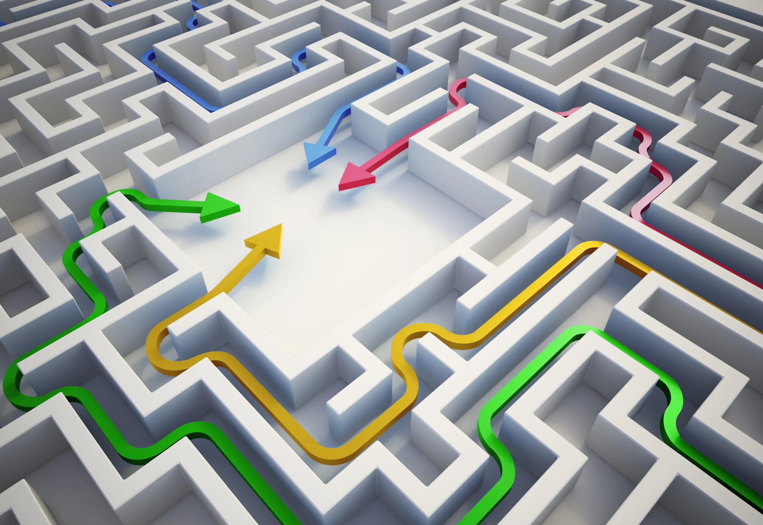 PathForward™ Ecosystem image of maze with colored arrows guiding people to the center