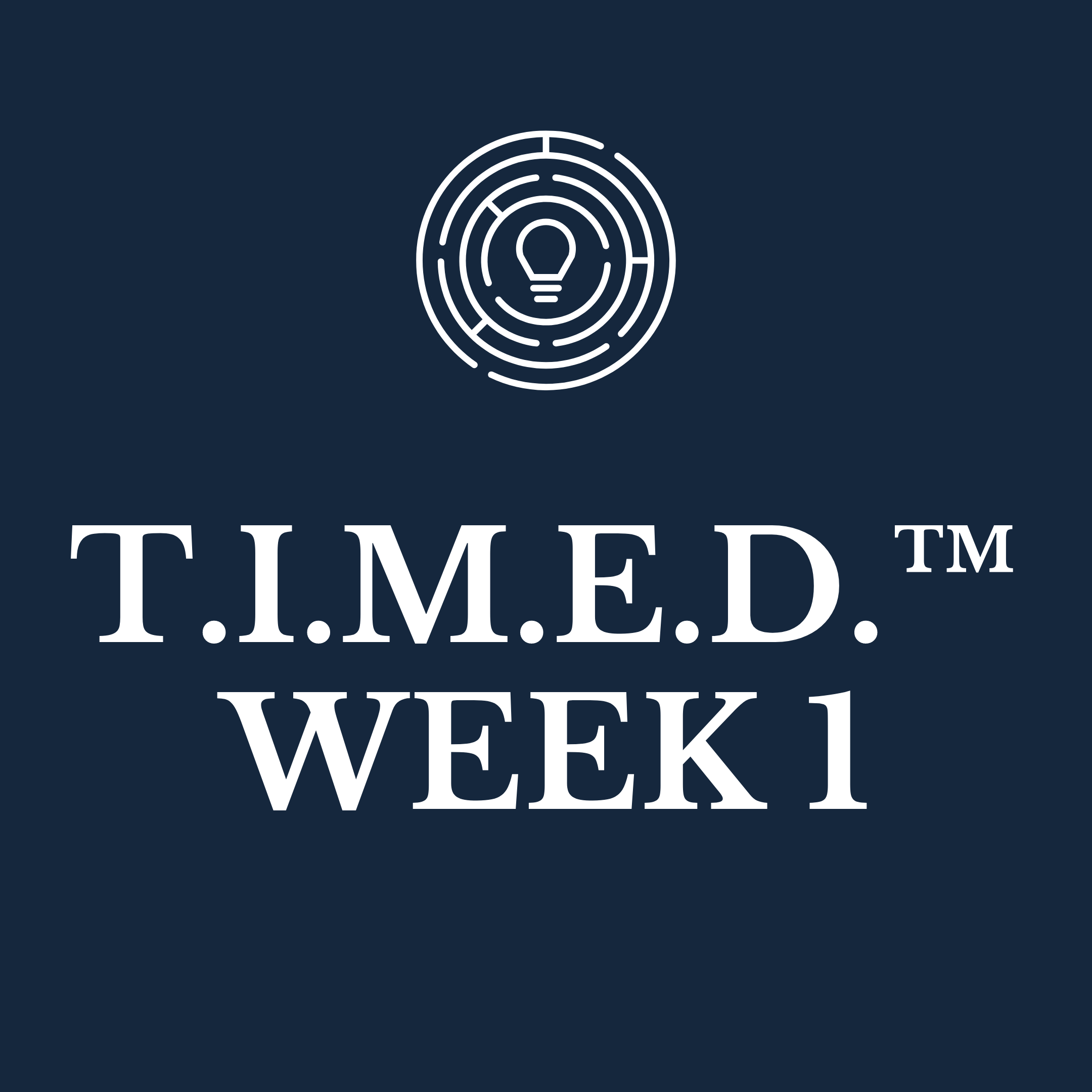 T.I.M.E.D.™ Framework Week 1 T.I.M.E.D.™ Framework Week 1