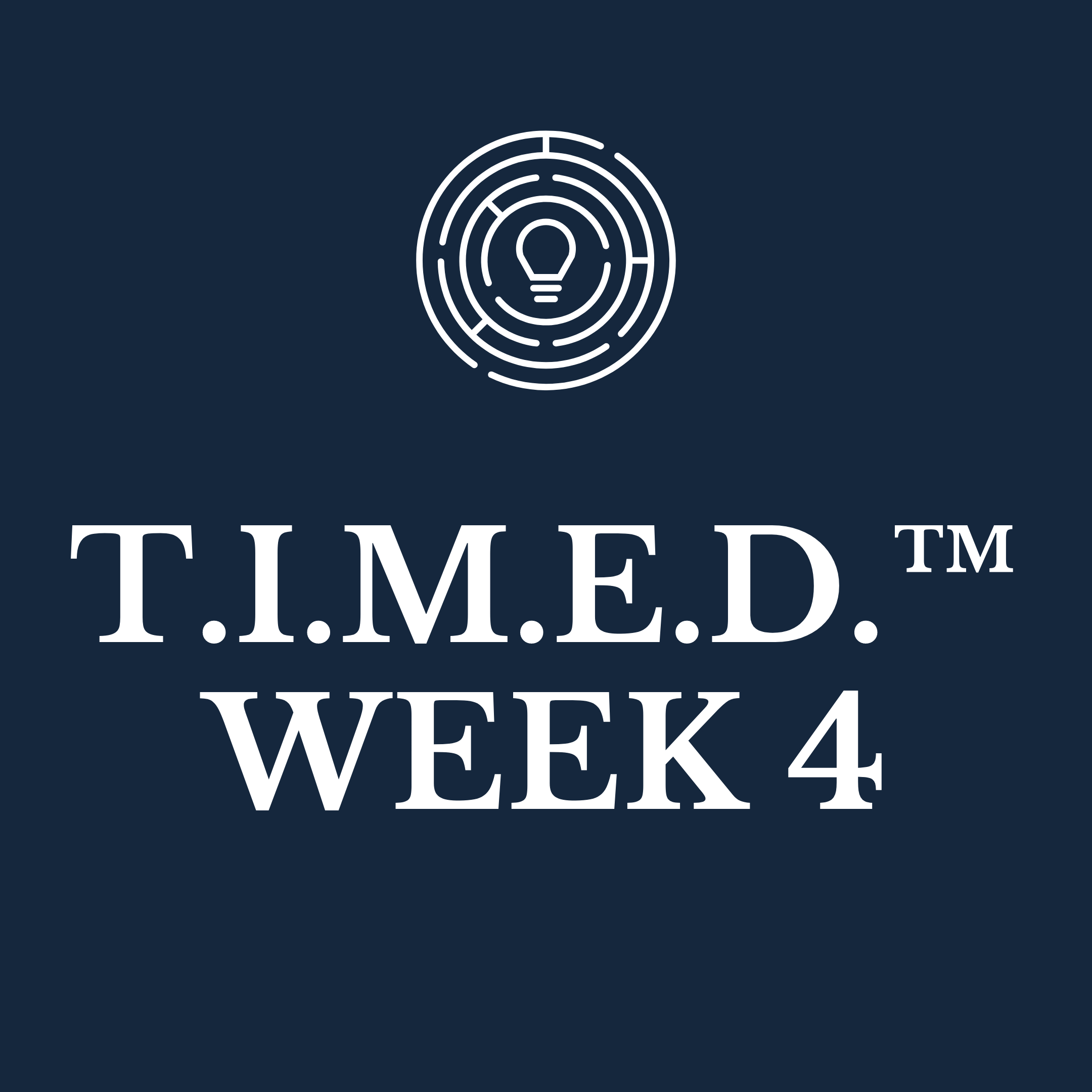 T.I.M.E.D.™ Framework Week 4 T.I.M.E.D.™ Framework Week 4