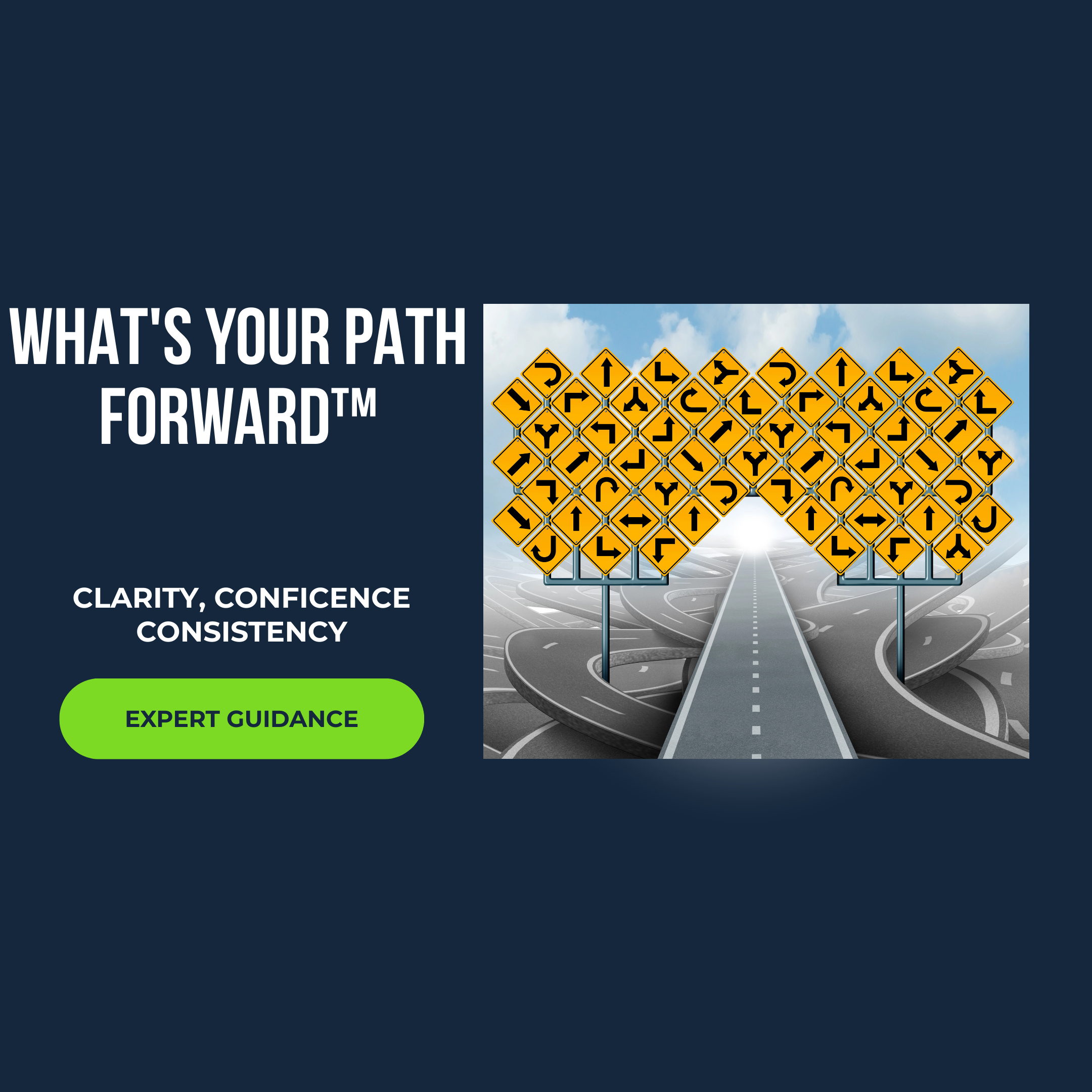 Career path assessment showing multiple directional road signs representing strategic career transition choices